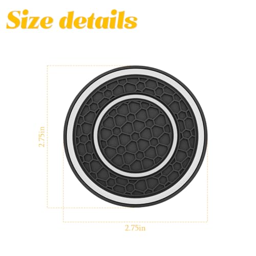 Image of Osilly Car Coasters for Cup Holder, 2.75 Inch No-Slip Anti Dust Insert Coaster, Universal Auto Waterproof Coasters Silicon Insulation Cup Mats for Woman Man, Suit for Vehicle (Black /White, 4PCS)