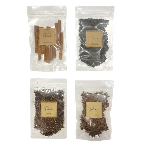 【4種スパイスセット】シナモンスティック(カシア)50g/ブラックペッパー50g/花椒50g/スターアニス50g/無添加 カシア カシャ ハーブティー ハーブ シナモンスティック スパイス 調味料 香辛料 セット