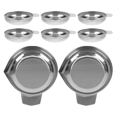 BESTOYARD 8個不錆鋼製電子秤用称量トレイ 軽量皿 精密計量用 ジュエリー 液