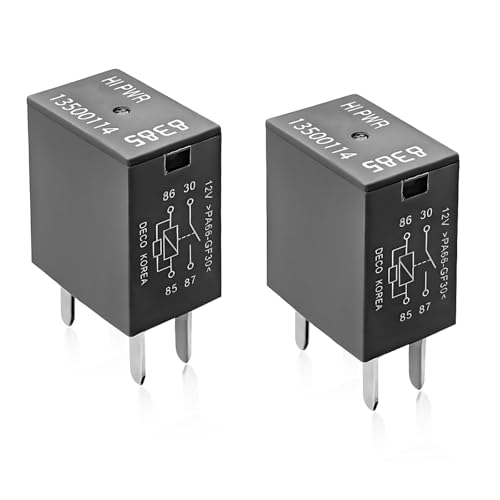 MUQIDA 2PCS Car Air Conditioning Relay, 12VDC 40A 13500114/8385 Multi Purpose Quick Connect AC Relays, High Power 4-Pin Air Conditioning Fan Relay Compatible with Most Vehicles