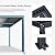 PURPLE LEAF Louvered Pergola 94AS 12' x 14' w/ 1L2W Side Shade Screen Grey