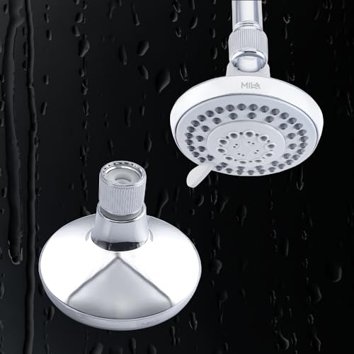 Image of Mila Flo Multi-Function Overhead Shower Head | 5-Function Rain Massage Mist Bubble Mixed Spray | Chrome Finish Round Showerhead for Wall Mount | Durable ABS Body, Easy Install | Bathroom Fitting