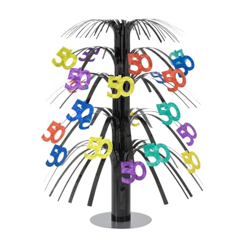 Image of Wanna Party 50th Birthday Cascade Centerpiece 14 inch