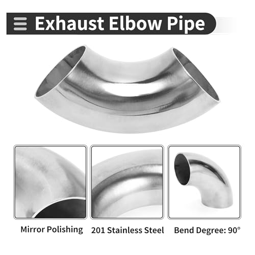 Embout échappement coude 90° en inox durable pour modification auto - 5