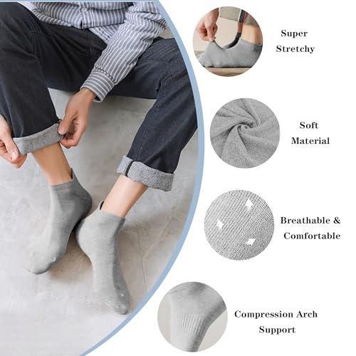 Image of Ankle Socks for Women and Men Heel Tab Athletic Socks Running Athletic Low Cut Tab Socks Sports No Show Sock 6 Pairs