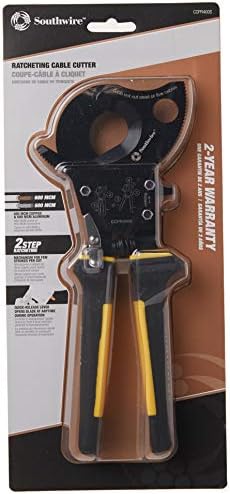 Southwire - 59556240 Tools & Equipment CCPR400S Ratcheting Cable Cutters With Comfort Grip Handles Easy To Use Quick Release Leaver Steel Blades Cut Up To 750 kcmil CU/1000 kcmil AL Black
