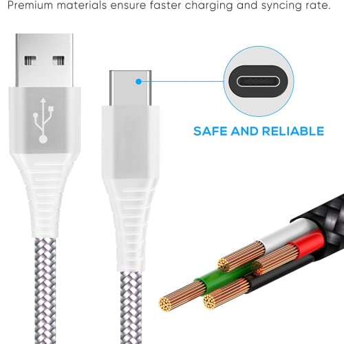 PS5-Ladekabel (2 Stück) – Nylon geflochtenes weißes PS5-Controller-Ladekabel (2 m) für Sony PlayStation 5 DualSense Controller (lange 2 m Ladegeräte) – USB-C (UK-Verkäufer) - Image 3
