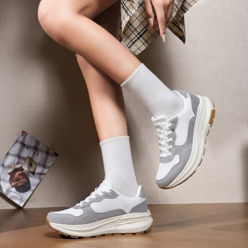 Image of GSLMOLN Women's Casual Walking Shoes Breathable Non Slip Tennis Cushion Fashion Gym Sneakers