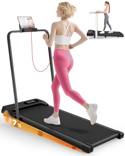 Tapis Roulant Pieghevole Elettrico - 2 In 1 Con Pendenza Regolabile | 12 Km/h, 2,25HP, App Fitshow | Max 110 Kg - Foto 3