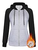 Kapuzenjacke Damen: 80% Polyester 20% Baumwolle, weich und bequem, pflegeleicht, Fleece, warm, geeignet für Frühling Herbst und Winter