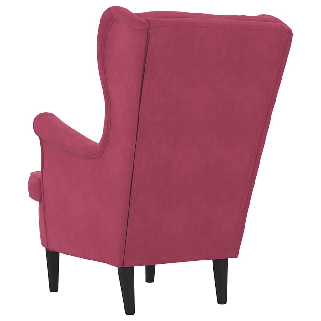 vidaXL Sessel, Relaxsessel mit gepolstertem Sitz Armlehnen, Fernsehsessel Loungesessel für Wohnzimmer, Polstersessel Ruhesessel, Weinrot Samt