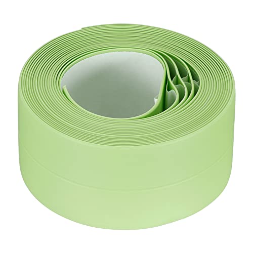 uxcell Waterproof Seal Caulk Strip Tape Self Adhesive 1.5" W x 10.5'L PVC Sealing Tape for Kitchen Bathroom Green