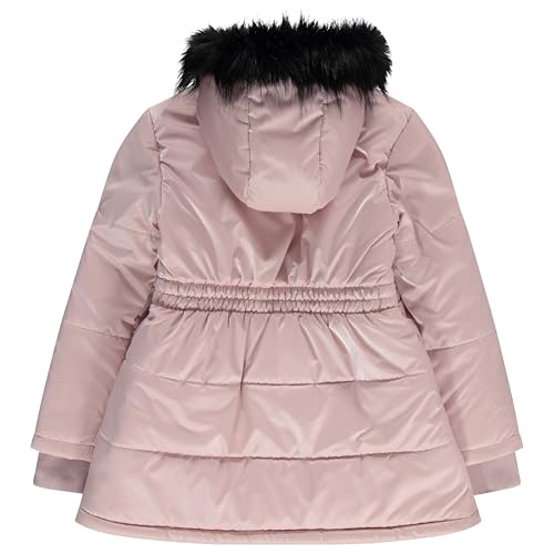 Image of Juicy Couture Girls Coat, Faux Fur Hooded Winter Jacket, Warm Padded Parka Hoodie, Kids Heavyweight Winter Coat