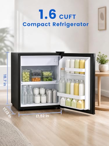 Image of Icyglee 1.7 Cu.Ft Mini Fridge with Freezer, Compact Refrigerator, Silver