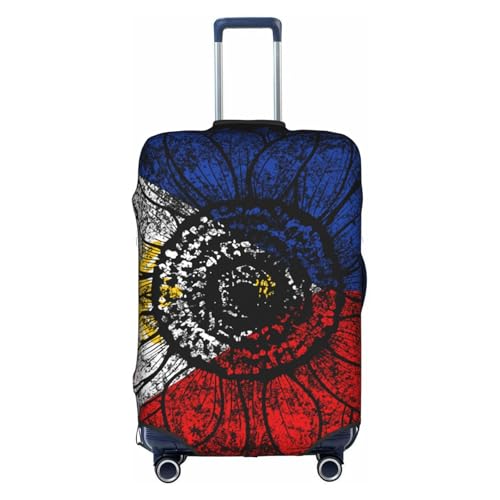 Travel Luggage Cover Vintage Sunflower Philippines Philippinese Flag Fashion Washable Baggage Suitcase Protector Fit For Luggage Large