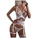 Darringls Babydoll Damen Sexy Dessous Sets Reizwäsche Sexy 17-TLG Strapsen Set Strapsen Halter Babydoll Negligee mit BH und Unterhosen