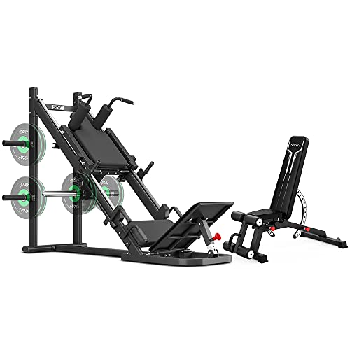 Syedee Leg Press Machine with 4 Weight Storage Posts, 2000 lbs Capacity