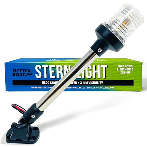 Image of Boat Anchor Light, 12 inch LED Stern Light, USCG Tested Fold-Down Waterproof
