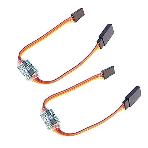 2Pcs Servo Signal Reverser Rotation Inverter 3.6V - 24V Steering Gear Reverser for JR Futaba Aircraft Airplane Steering Gear and Any Servos