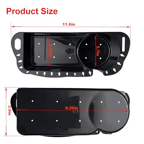 HIUMI 2 Pack Boat Caddy Organizer Marine Cup Holder Universal Fit for Bass Boat Kayak Pontoon Jon Boat Fishing Cabin Storage (2Pack-Black) - Image 2