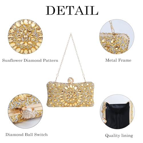 Image of Sparkly Women's Evening Clutch Purses Rhinestone Bag Luxury Handbags For Weddings Formal Prom Party