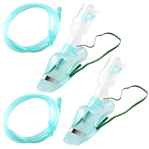 JAWUZ 2 kits universales de aerosoles, mascarilla de aerosol para adultos, ampolla, banda elástica, tubo de inhalación, filtro y accesorios para nebulizador
