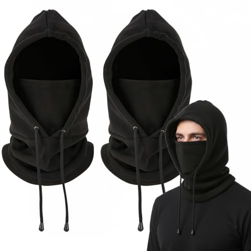 ZCGOINGTECH Kit 2 Piezas Pasamontañas para Hombre y Mujer, Balaclava a Prueba de Viento y Cálido, Pasamontañas de Lana Polar para Esquí, Adecuado para Esquí, Escalada,...
