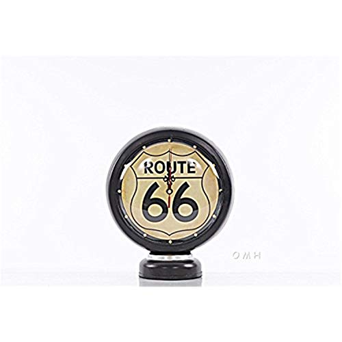 Old Modern Handicrafts Black Gasoline 66 Gas Pump Clock - Route 66 Clock: Handcrafted Vintage Decor, for Car Enthusiasts - 5.5' x 5.5' x 12' INCHES