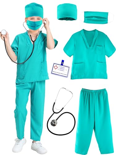 Disfraz Completo Médico Para Niños y Niñas 8-10 Años