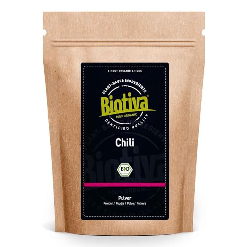 Biotiva Chile pimienta de Cayena molido - chile pimienta de Cayena 250 g - polvo molido fino (Cayena, Capsicum frutescens) - chile en polvo ardientemente picante - llenado en Alemania