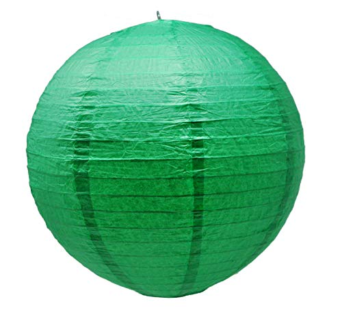 Image of Mudra Crafts Red and Green Paper Lanterns Wedding Party Decorations - 12 in 10 Round Hanging Ceiling Lanterns, 10 Pack, Decorative Lamp Shades