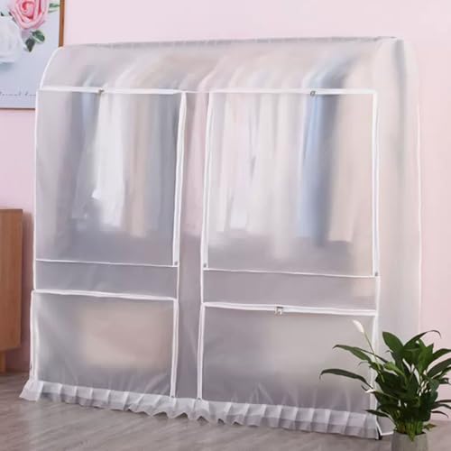 Funda para perchero, transpirable, a prueba de polvo, con cremallera, para colgar ropa de pie, altura de 1,5 m, longitud de 1 a 1,6 m