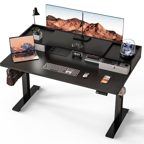 Kingant 55 x 30 Inch Standing Desk with Drawers, Adjustable Heigh...