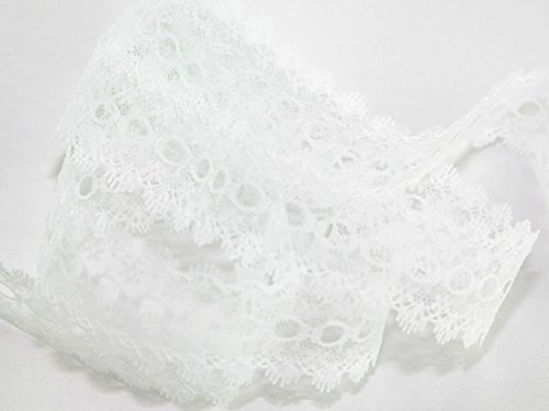 Eyelet Knitting in Lace 30mm wide - White - 25 metre roll