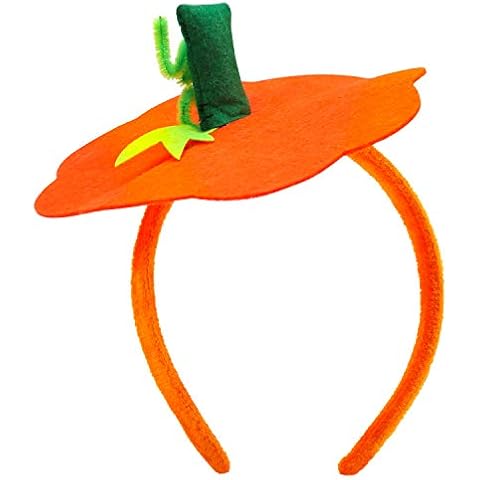 Farochy Halloween Pumpkin Headband Halloween Costume Halloween Dress Up Headband Pumpkin Headwear Pumpkin Headdress Orange Cover
