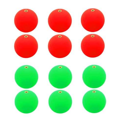 PATIKIL Fishing Bobber 27mm/1.1 Inch Dia, 12 Pack Slip Foam Floats Buoy Rig Stoppers for Crappie Trout Bass Fishing, Red,Green