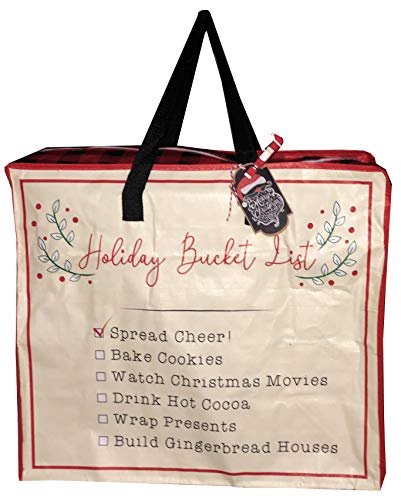 Reusable christmas large gift tote bag, zippered - jumbo with gif…