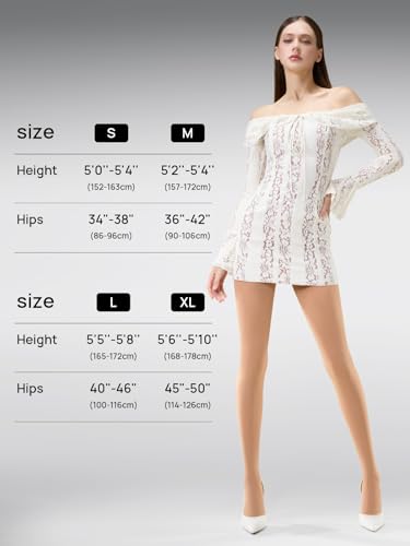 Image of MANZI Women's 2-6 Pairs Opaque Control Top Tights Comfort Stretch Pantyhose