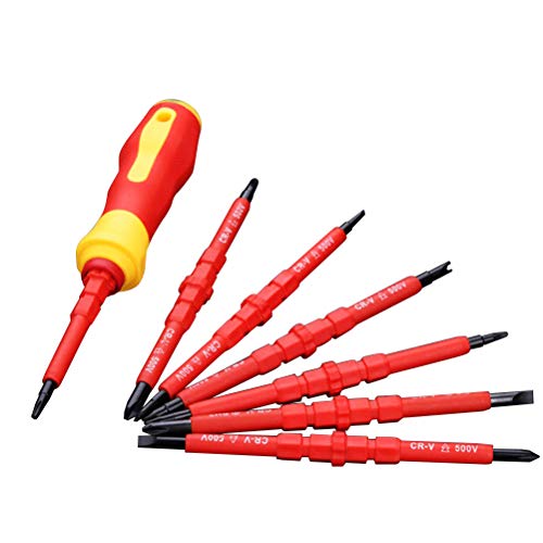 Conjunto de 7 chaves de fenda Yardwe com chave de fenda cruzada e chave de fenda de aço magnético