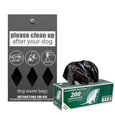 ZERO WASTE USA Standard Low Profile Dog Waste Station/Roll Bag System - Square Can (Matte Black)