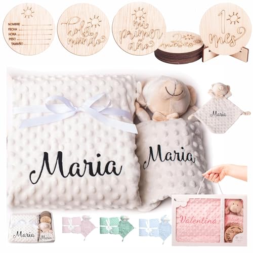 Olesea regalo a un recien nacido - manta personalizada