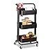 Relaxdays Rollwagen, 3 Etagen, 2 Bremsen, Allzweckwagen Küche, Bad, Büro, Rollregal Metall, HBT 84 x 42 x 37 cm, schwarz 10034150_46
