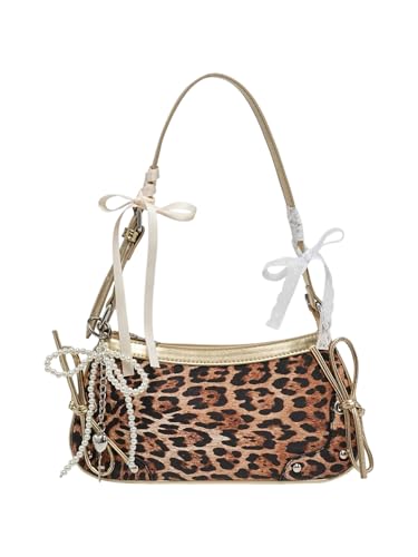 Image of Verdusa Women's Y2K Purse Coquette Bow Tie Vintage Shoulder Bags Lace PU Leather Kawaii Handbag