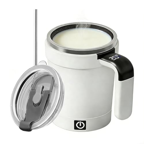 Generico Café - Recipiente de chocolate caliente con temperatura, recipiente de leche eléctrico automezclante, de café autoagitante | Para estudiantes profesionales ocupados amantes de la Tecn