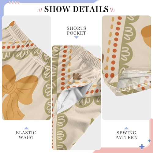 Bow and Pumpkin Boys Pants Boys Athletic Pants Long Pant for Boywith Pockets Wide-Leg Size 6-14Y4