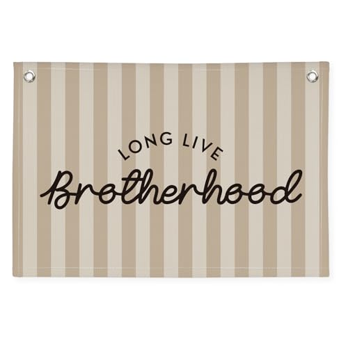 Image of Long Live Brotherhood Boys Room Decor,Brother Playroom Bedroom Wall Decor Hanging Flag Banners, Nursery Toddler Kids Room Decoration 30x20 boyroom