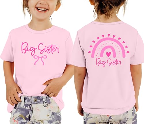 Image of Toddler Big Sister Shirts in My Big Sister Era Girl Graphic T-Shirt Casual Toddler Infant Girls Outfits