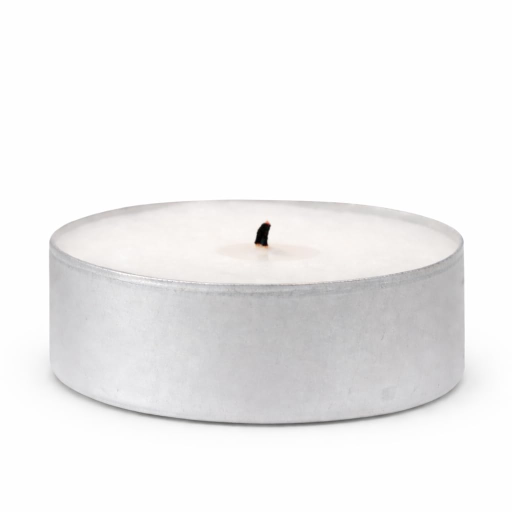 Unscented Maxi Tea Lights Candles White- Long-Lasting 9 Hour Burn Time-Smoke-Free Bright Flame -Ideal for Weddings, Events, Aromatherapy, Home Décor, and Emergency Use-Premium Quality (Pack of 12)