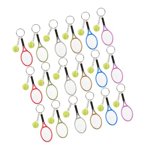 Porte-clés balle de tennis KOMBIUDA coloré en plastique pour sacs et clés (Lot de 18)