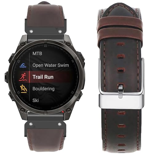 Bracelet de montre en cuir véritable d'horlogerie pour Garmin Fenix 8 de luxe